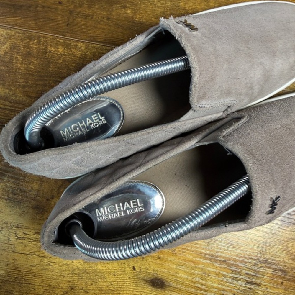 Michael Kors Keaton Gray Suede Quilted Slip On Fashion‎ Sneakers Womens Size 9M - Picture 6 of 7